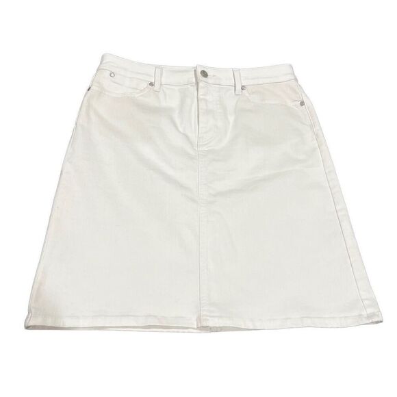 Talbots white Jean Skirt Size 6 - Picture 3 of 6